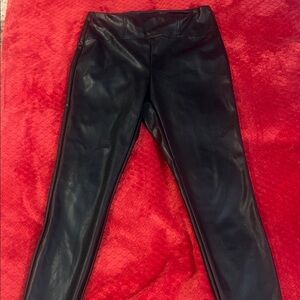 The Limited Black Straight Leather pants leggings size 4